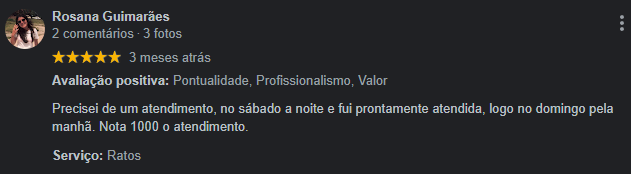 Avaliação de cliente 1